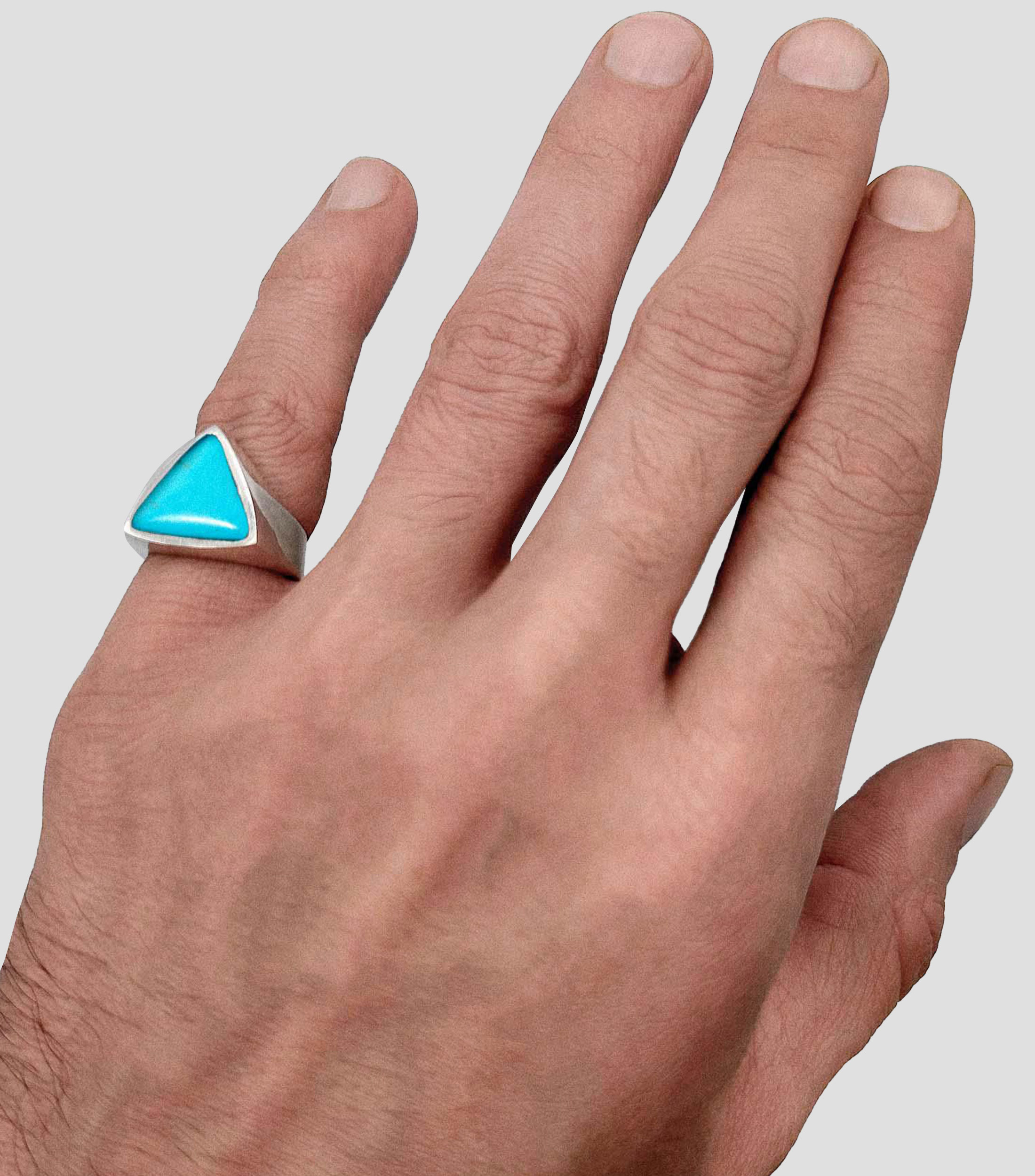 Anillo en plata esterlina con turquesa Unisex
